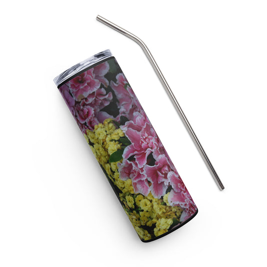Floral stainless steel tumbler